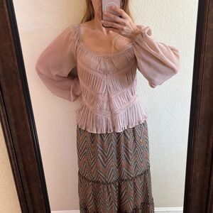 By Together Dusty Pink Lace Top
